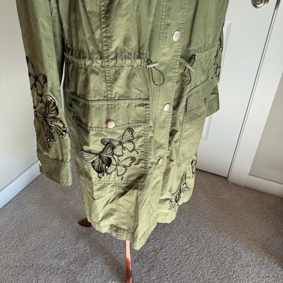 Michael Kors Butterfly-Embroidered Cargo Jacket Green Large - Picture 4 of 11